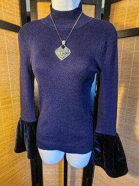 INC Deep Twilight Mock T Sweater